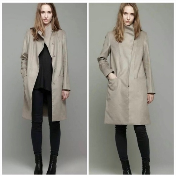 HELMUT LANG Crombie Moleskin Funnel Neck Coat XS - Picture 10 of 10